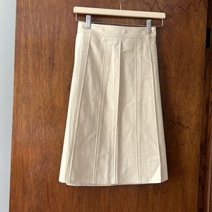 DKNY Taupe Wraparound Pleated Skirt